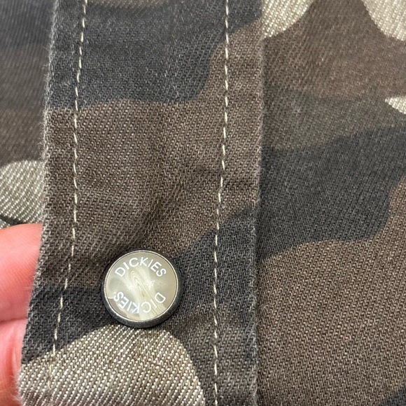 Dickies Men Camo Long Sleeve Logo Button Down Collared Pocket Shirt Sz Xl 133187 - Picture 5 of 6